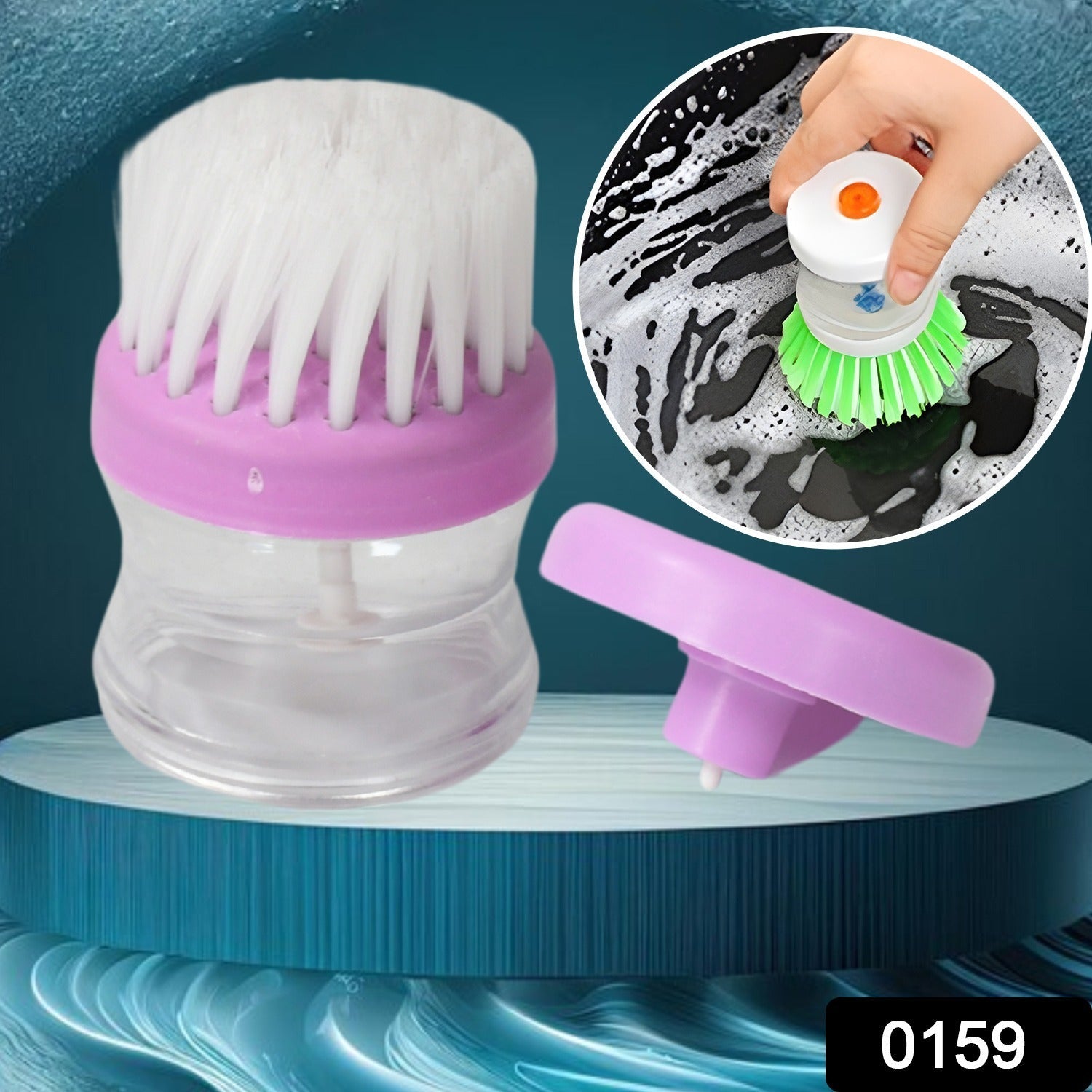 Plastic wash basin brush cleaner with liquid soap dispenser, multicolour, dish brush with soap dispenser, plastic dish cleaning brush, liquid soap scrubber brush, 2pc kitchen brush set, ergonomic kitchen scrub brush, utensil cleaning brush, sink brush with detergent tank