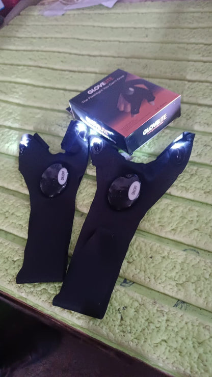 rechargeable smart gloves, camping gloves with LED, gloves for working in dark, LED utility gloves

