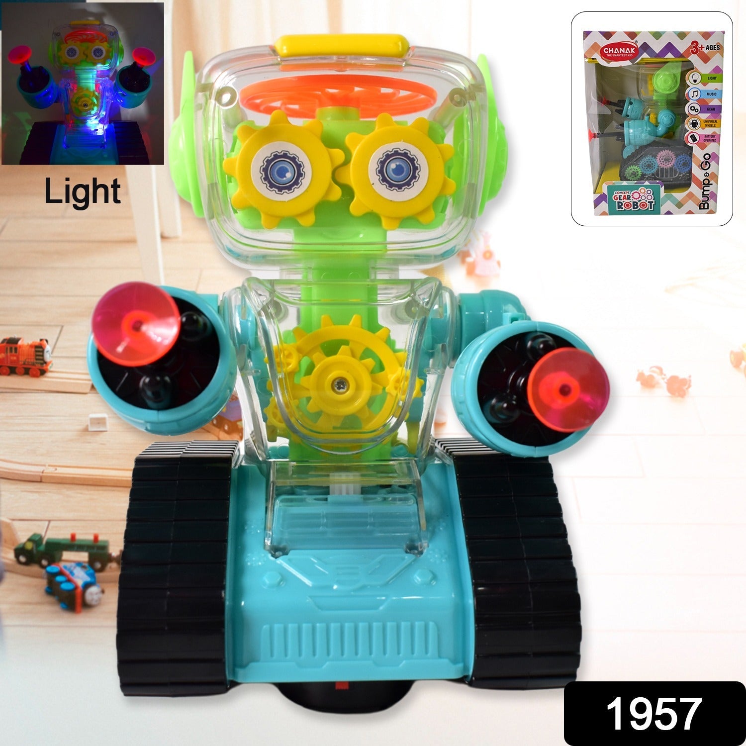 gear robot car for kids with lights and sound, transparent electric robot toy for kids, robotic car toy for boys and girls, electric toy car that transforms into robot