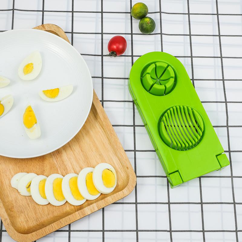 Multi-segment egg cutter/slicer from different angles. egg slicer, stainless steel egg cutter, 2-in-1 egg slicer, kitchen egg cutter, mushroom slicer, egg cutter for salad, egg slicer for sandwich