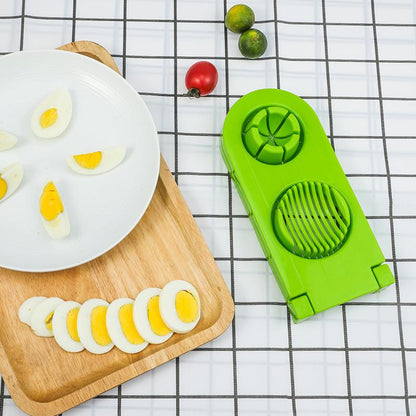 Multi-segment egg cutter/slicer from different angles. egg slicer, stainless steel egg cutter, 2-in-1 egg slicer, kitchen egg cutter, mushroom slicer, egg cutter for salad, egg slicer for sandwich