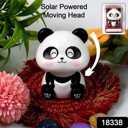 bobblehead panda solar toy for car interior, eco-friendly panda toy for office desk and home,