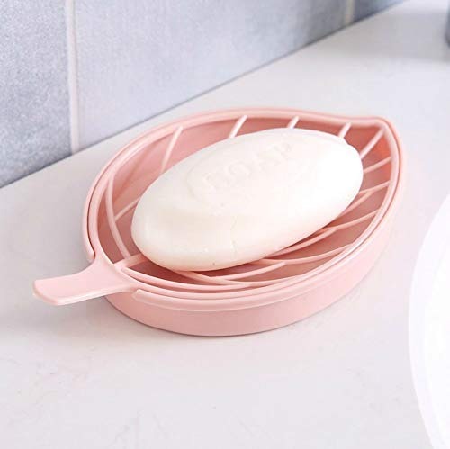 Leaf-shaped soap holder for bathroom use, leaf shape soap tray, plastic soap dish, designer sabundani, water draining soap holder, bathroom soap tray, soap holder set of 4, assorted color soap dish