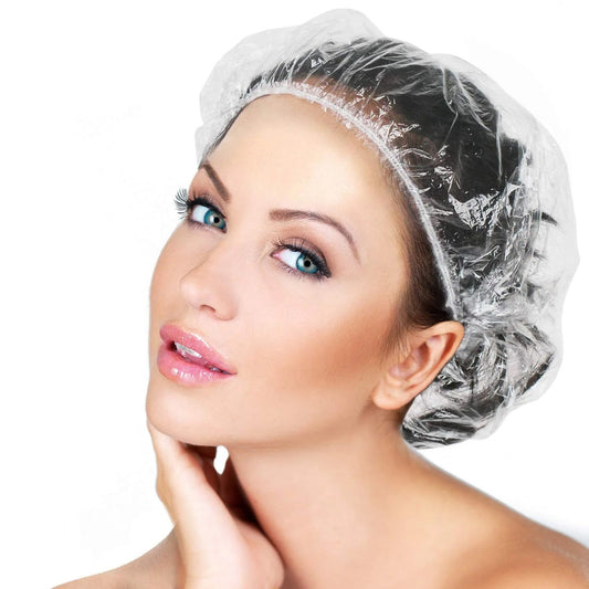 waterproof disposable shower caps for women, elastic bath cap bulk set, 40 pc disposable shower caps mix color, waterproof elastic hair cover, travel spa disposable shower cap

