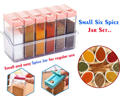 Close-up of multicoloured plastic spice jars. spice jar set, plastic spice container, airtight cereal dispenser, 6 pcs kitchen storage jars, BPA free spice storage, modular spice box, masala container set