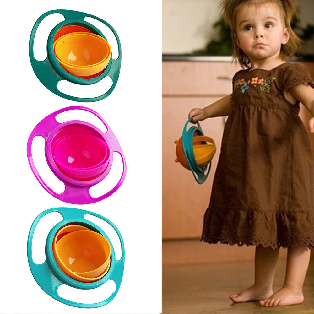 360-degree rotating toddler bowl with spill-proof design, ideal for on-the-go feeding. gyro bowl for kids, spill proof toddler bowl, rotating baby snack bowl, kids feeding dish, anti spill gyro bowl, 360 degree snack bowl, baby feeding utensil