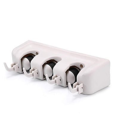 3-layer holder for mop and broom, space-saving. wall mop holder, broom organizer rack, kitchen cleaning tool holder, garden tool hanger, garage mop rack, multipurpose wall mount holder