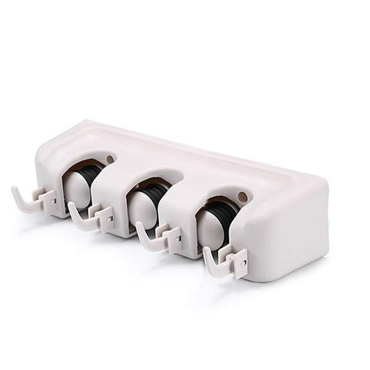 3-layer holder for mop and broom, space-saving. wall mop holder, broom organizer rack, kitchen cleaning tool holder, garden tool hanger, garage mop rack, multipurpose wall mount holder