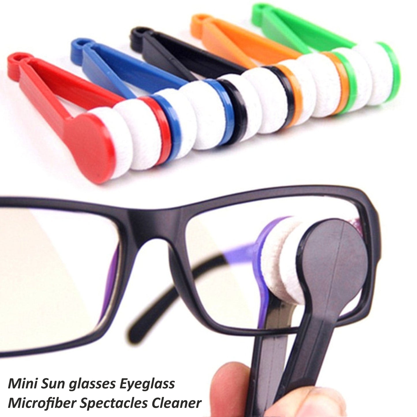 Microfiber cleaner for eyeglasses and sunglasses, mini size. mini eyeglass cleaner, microfiber spectacles cleaner, lens cleaning brush, sunglass lens cleaner, pocket eyeglass cleaner, lens brush tool