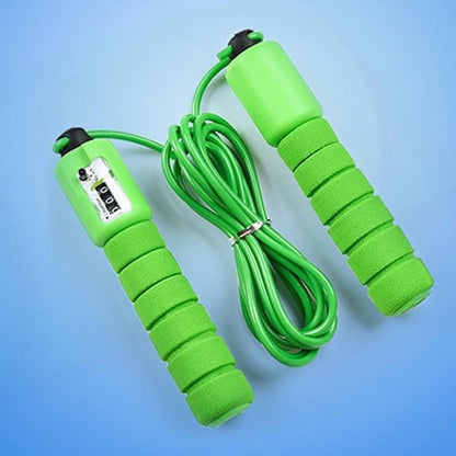Electronic counting skipping rope for workouts. electronic counting skipping rope, digital jump rope with counter, fitness skipping rope for weight loss, foam handle skipping rope, adjustable 9ft jump rope