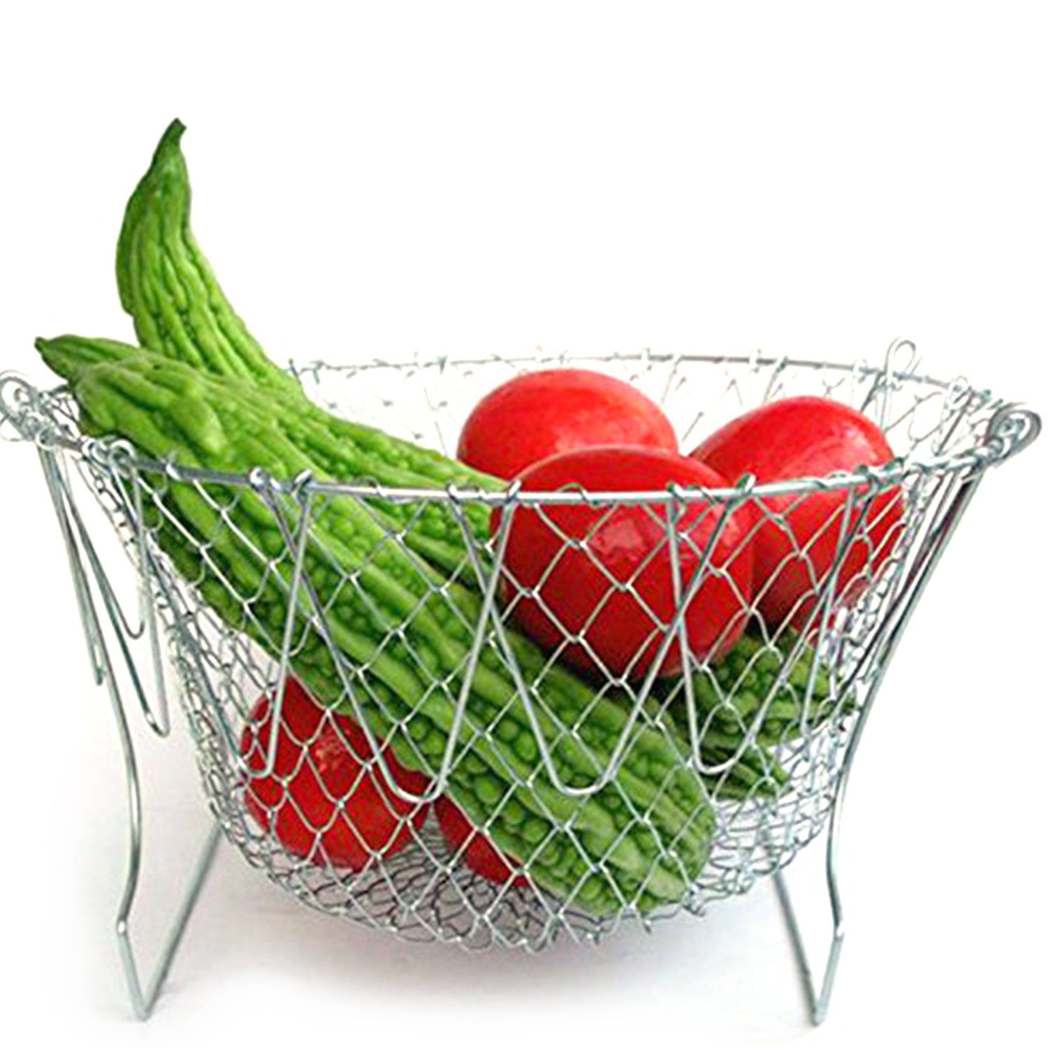 Strainer basket with handles, chef basket strainer, foldable strainer basket, stainless steel kitchen basket, 12 in 1 kitchen tool, multiuse chef basket, cooking strainer, boiling basket