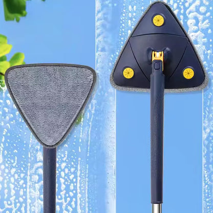 Floor and wall cleaning mop designed with ergonomic triangle head
