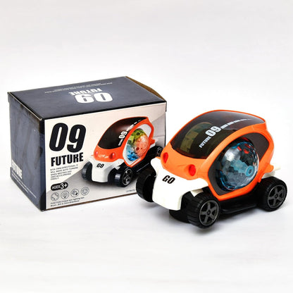 Rotating stunt car for kids with colorful 4D music lights