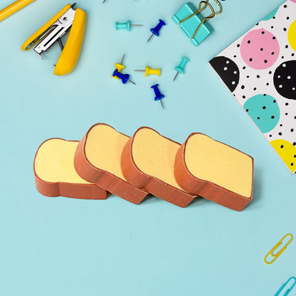 3D toast bread shape erasers for kids in bright cartoon colors