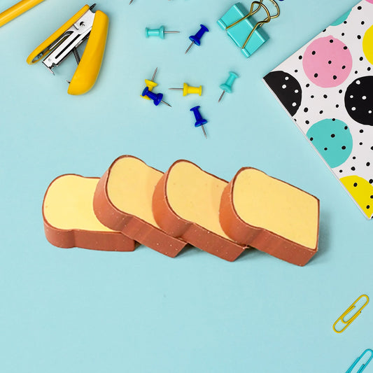 3D toast bread shape erasers for kids in bright cartoon colors