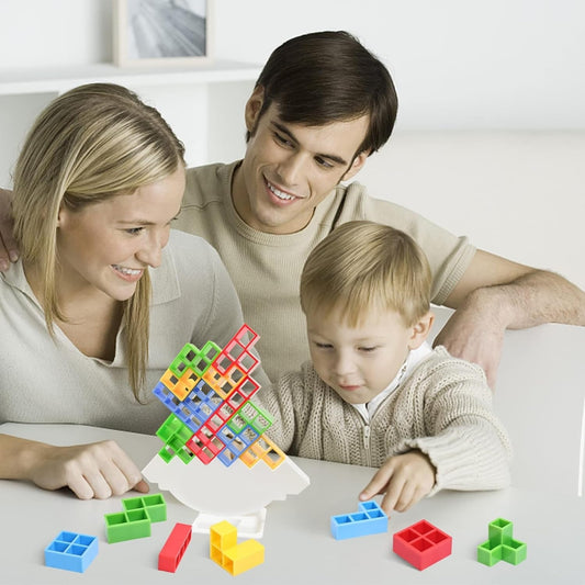 3D tower stacking game colorful blocks balance skill set
