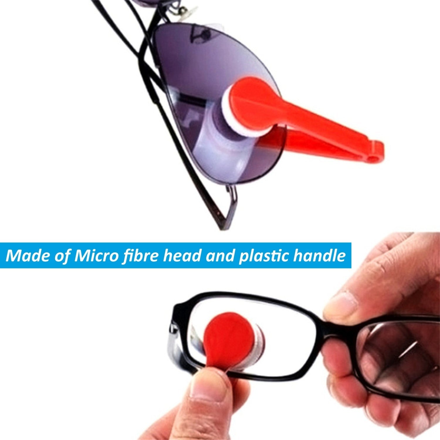 Portable eyeglass cleaner, mini microfiber for glasses and sunglasses. mini eyeglass cleaner, microfiber spectacles cleaner, lens cleaning brush, sunglass lens cleaner, pocket eyeglass cleaner, lens brush tool