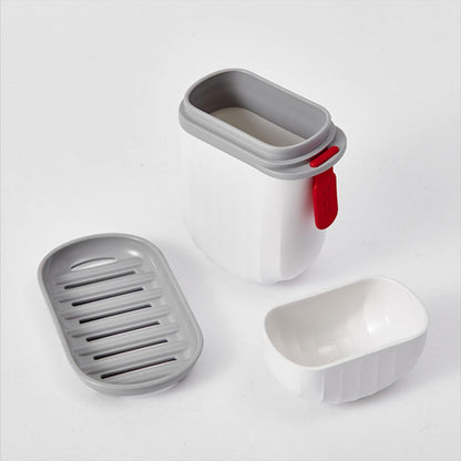 portable travel soap box compact leak‑proof soap holder with secure seal, waterproof soap case with drainage tray India, compact travel soap container for camping and gym, snap-lock leakproof soap box for travel India, travel-safe soap holder with secure latch

