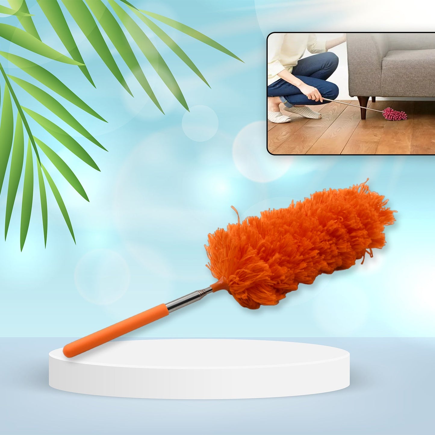 adjustable extendable microfiber duster washable, bendable telescopic cleaning tool microfiber, washable microfiber duster with flexible head, extendable microfiber feather duster for high ceilings

