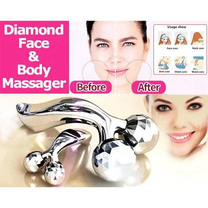 3D roller massager for facial skin care. 3D face roller, face massager for women, solar microcurrent roller, skin tightening tool, facial massage roller, y-shaped face massager