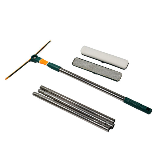 3 in 1 glass wiper with rotatable double-sided cleaning brush
