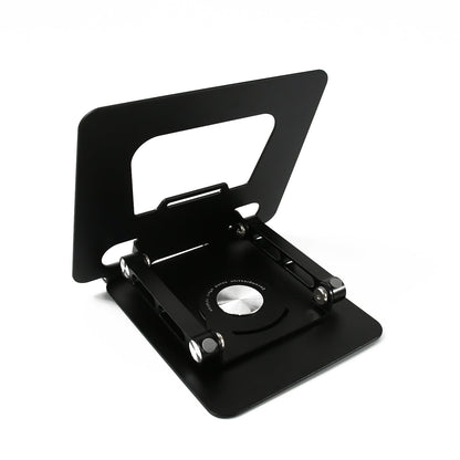 aluminum alloy 360° rotating tablet stand for desk and office use, foldable and adjustable tablet holder for iPad and Android devices,