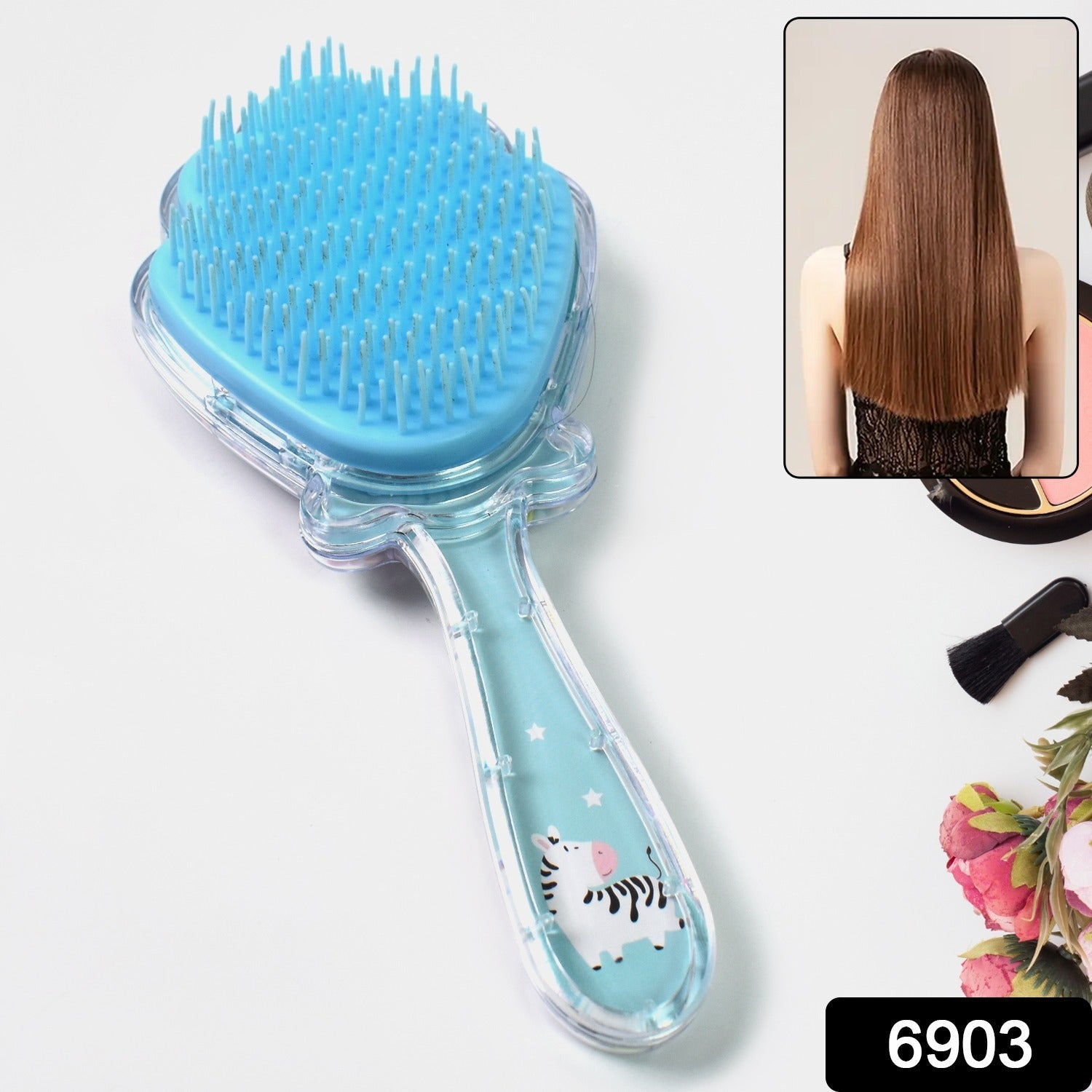 wet hair comb with massaging tips, hairbrush for gentle scalp massage, anti-breakage detangling brush for wet hair, 