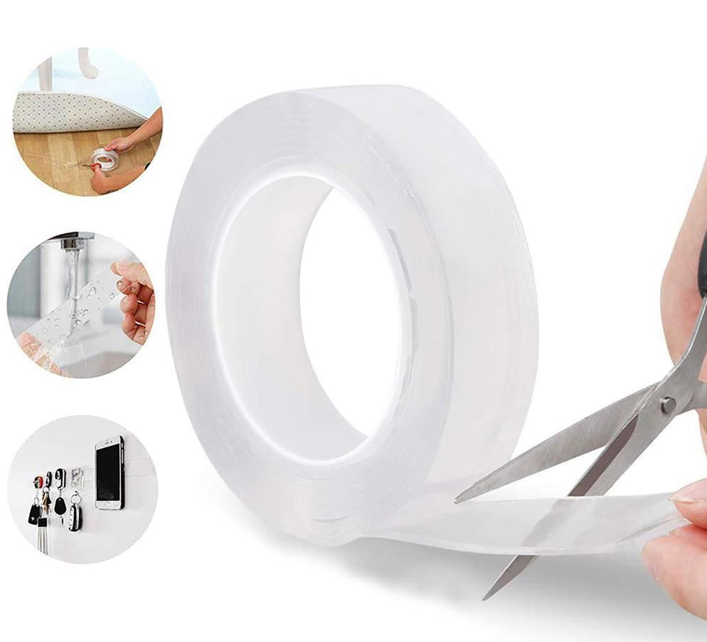 3-meter double-sided nano adhesive tape, nano gel adhesive tape, reusable double sided tape, 3 meter sticky tape, traceless wall tape, nano magic tape, strong grip gel tape, ivy grip gel pad