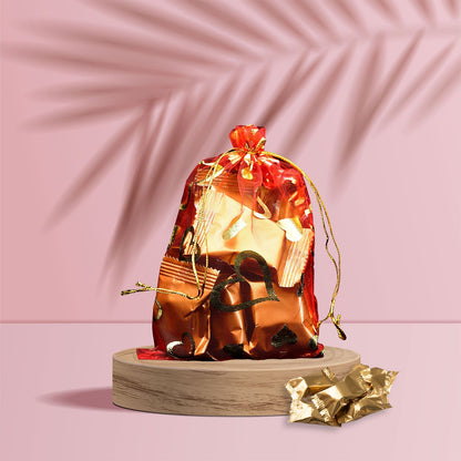 Organza favor bags in mixed sizes, potli baba bag, net fabric pouch, dry fruit gift bag, organza pouch, wedding return gift pouch, Indian shagun potli, drawstring pouch, gift packing bag