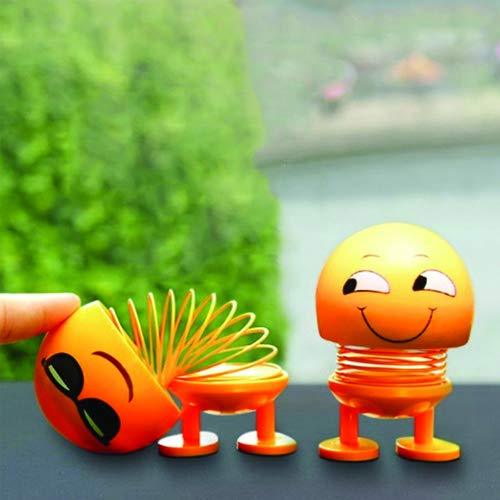 Smiling face spring doll emoticon, smiling face spring doll, car dashboard bobblehead toy, emoji figure doll, shaking head doll for desk, cute emoticon car decor, bobblehead car toy
