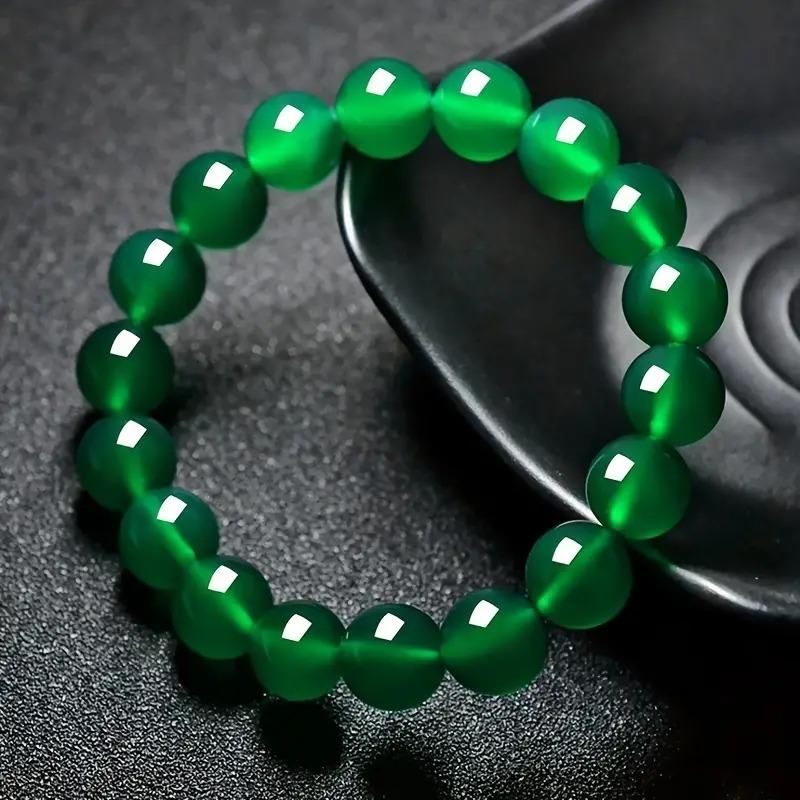 unisex green jade natural healing stone bracelet set, pack of two green jade bracelets for healing and wellness,