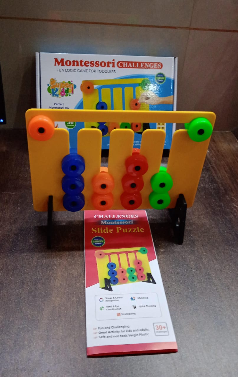  learning toys for home schooling, mind development toys for preschoolers, smart play educational toys, best puzzle toys for kids in India, montessori logic board game, interactive slide puzzles for kids