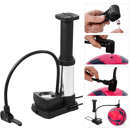 foot activated air pump, portable tyre inflator, foot pump for tyres, air pump with pressure gauge, aluminium tyre inflator, plastic tyre pump, vehicle tyre inflator, bike tyre air pump, car tyre pump foot operated, compact tyre inflator, portable air pump India,