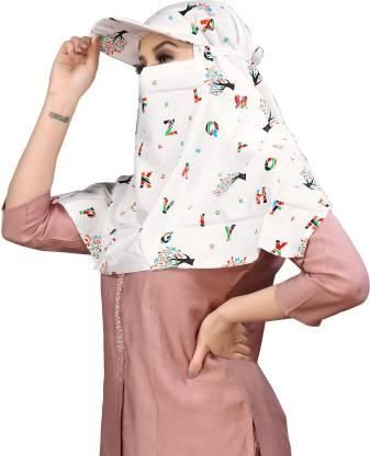Summer Sun Protection Women Cap with Attached Face Mask – Printed Rayon Casual Outdoor Cap, sun protection cap for women, women cap with mask, summer cap with face cover, printed cap for women, UV protection cap, rayon cap for girls, stylish sun protection cap, outdoor sun cap with mask, face cover cap for summer, ladies cap with attached mask

