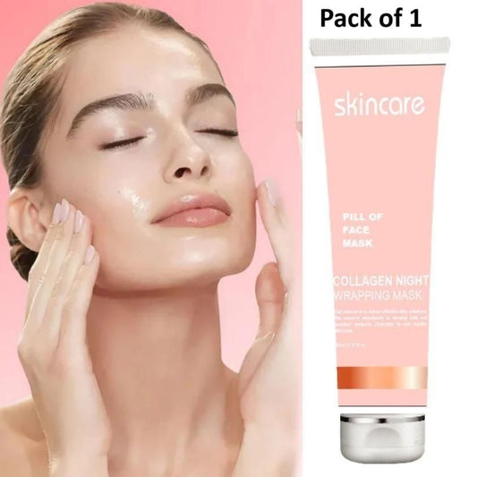 Collagen Night Wrapping Peel Off Face Mask – Ceramide & Collagen Gel Mask for Women (50 ml), collagen night mask, peel off face mask, collagen peel off mask, night gel face mask, overnight collagen mask, face mask for glowing skin, anti-aging peel off mask, collagen skincare for women, skin tightening night mask, ceramide and collagen face mask