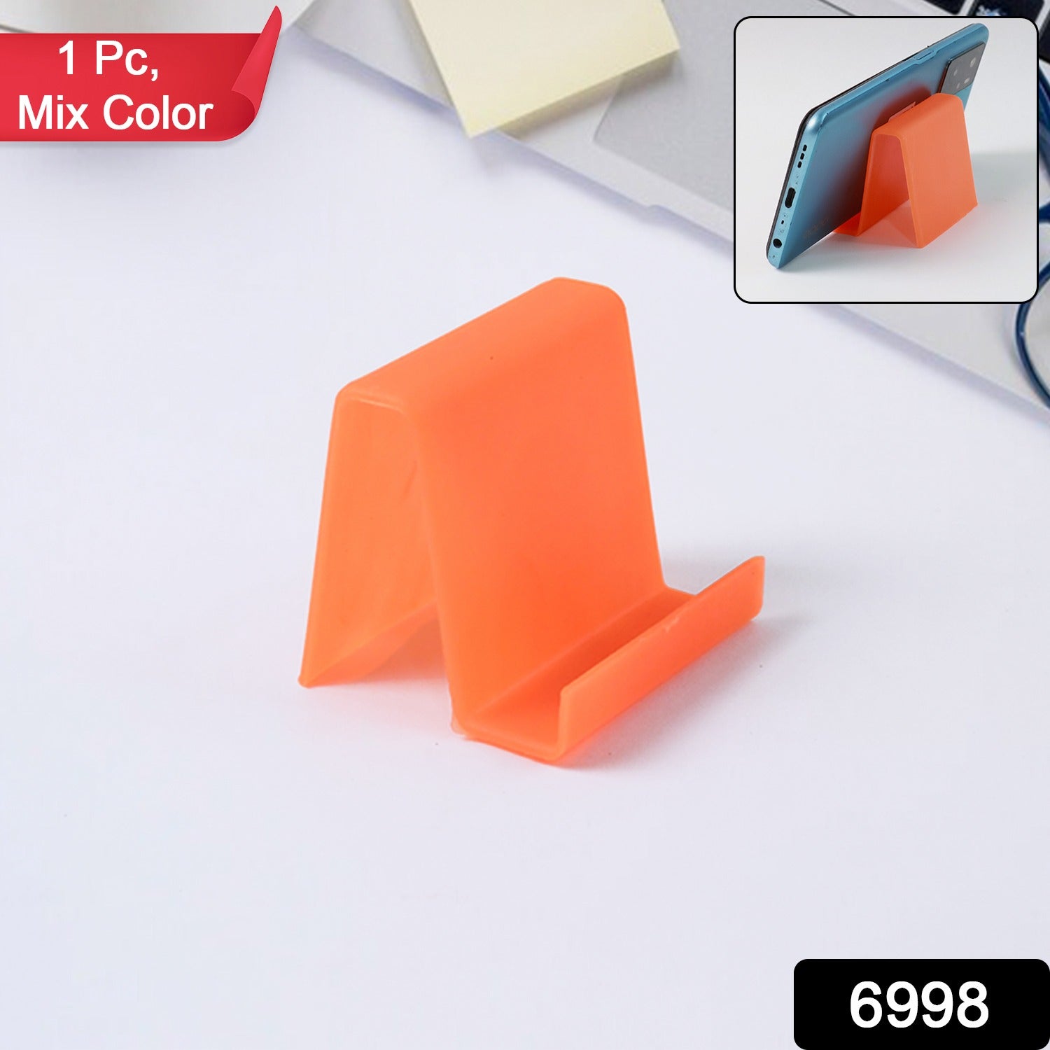 multi-color mobile phone stand with stable base, portable plastic phone holder for table,