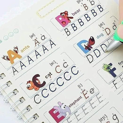 reusable Sank copybooks for preschool writing skills, kids practice books for learning to write letters and numbers, Sank handwriting book with magic ink pen and refills, preschool reusable copybooks for children, educational tracing book set for kids handwriting