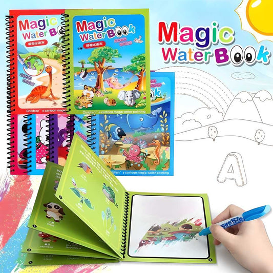 Reusable Magic Water Quick Dry Coloring Book for Kids – Mess-Free Educational Fun, magic water book, reusable coloring book, quick dry water coloring, kids water coloring book, mess-free coloring book, no-ink magic book, water pen drawing book, toddler activity book, water-based coloring pad, educational toys for kids