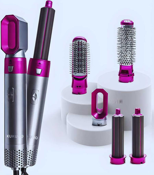 5 in 1 Multifunctional Hair Dryer Styling Tool with Detachable Heads and Negative Ion Curler, 5 in 1 hair dryer, multifunctional hair dryer styling tool, detachable multi-head hair dryer, hot air comb with curler, negative ion hair dryer, automatic suction hair curler, hair dryer for women, hair styling tool with multiple heads, portable hair dryer comb, grey hair dryer styling tool, multi-use hair dryer, hair curler and dryer combo, ion technology hair dryer, hair dryer with detachable heads, easy hair 