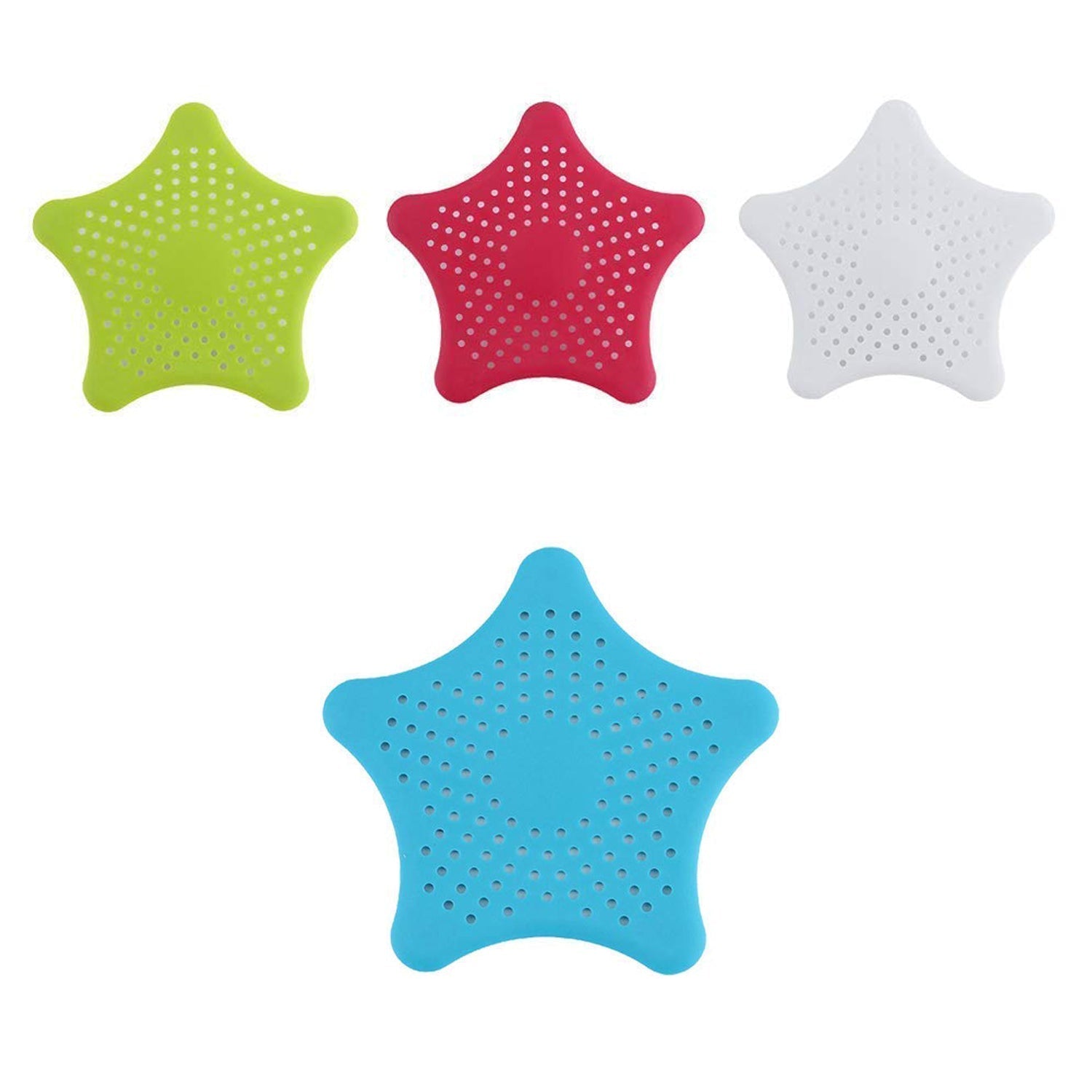 Star-shaped drain cover to catch hair and debris, star shape drain filter, hair catcher for sink, suction cup drain strainer, bathroom sink hair stopper, kitchen sink strainer, drain cover trap