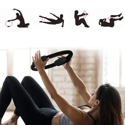 Pilates fitness ring for yoga and thigh workouts, home equipment. pilates ring for women, thigh exercise ring, yoga fitness circle, home workout equipment, fitness ring pilates, yoga pilates ring, resistance ring