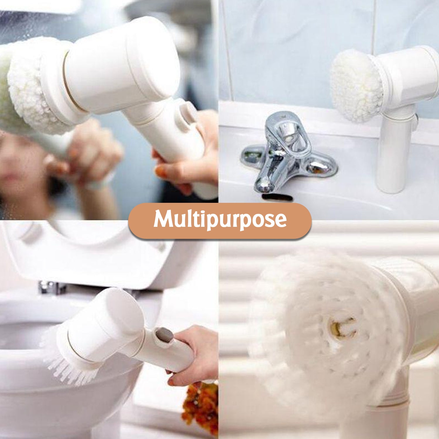 electric spin scrubber, bathroom cleaning brush, rechargeable scrubber
