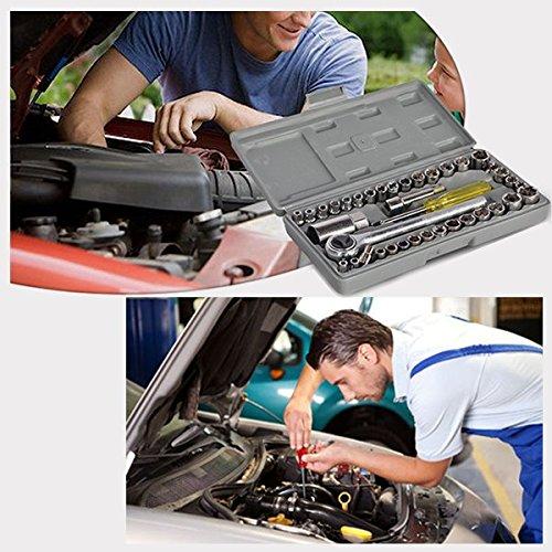 40 pcs socket wrench tool set for car and bike, multipurpose socket toolkit for home repair and maintenance, compact socket combination set for vehicle repair,