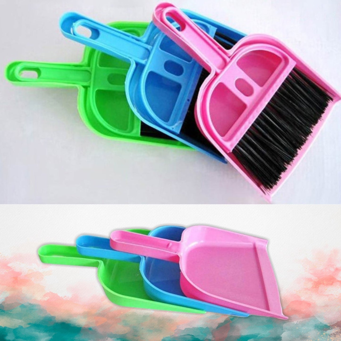 Space-saving dustpan with matching brush for easy storage. mini dustpan set, brush and pan cleaning tool, keyboard cleaning brush, car dashboard cleaner, table crumb brush, compact dustpan and broom set