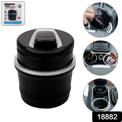 car cupholder ashtray with LED for clean smoking, dustproof car ash tray with lid and light, travel-friendly LED car ashtray for smokers, compact ash tray for car with smokeless design