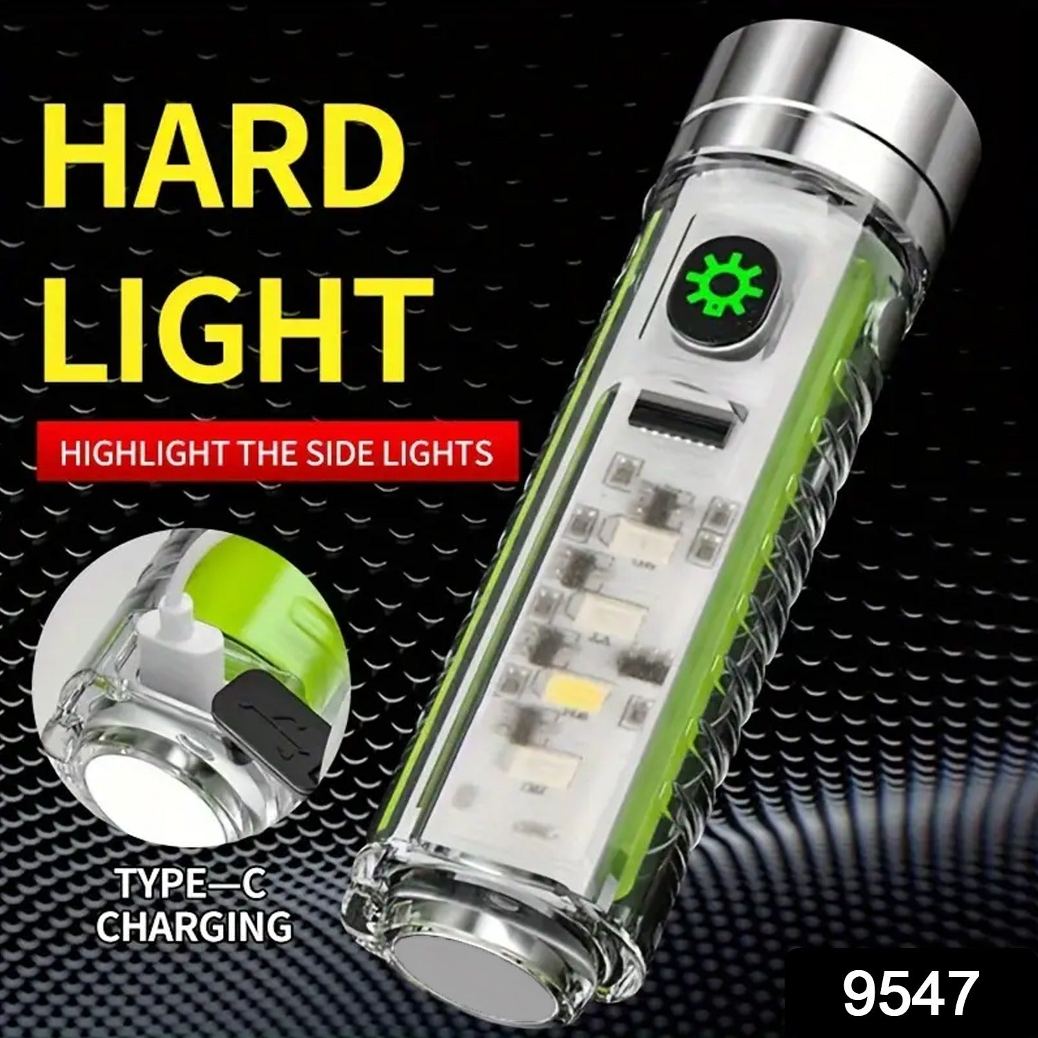 USB rechargeable pattern LED torch flashlight,