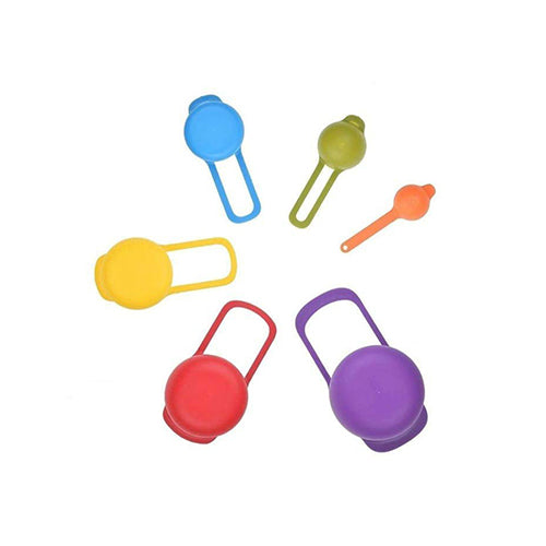 Set of plastic measuring spoons with multiple sizes, measuring spoons, kitchen measuring set, plastic measuring cups, multicolour spoons set, BPA free measuring set, cooking measuring spoons, baking tools