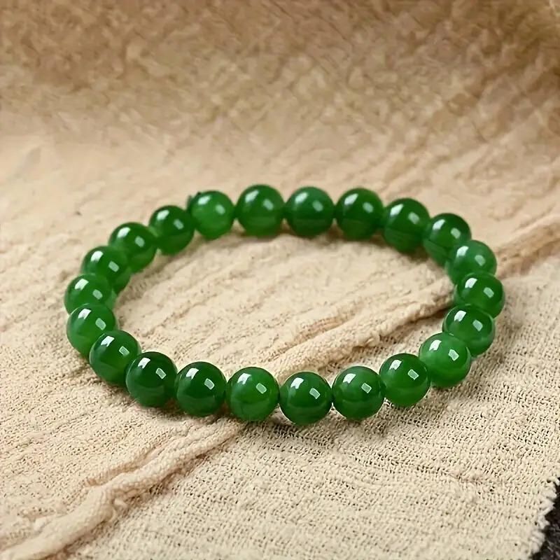 natural healing stone bracelet green jade for men women, healing jade bracelet green natural stone pack of 2, green jade beaded healing bracelet set unisex, natural jade bracelet pack of 2 for wellness