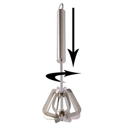 Manual hand blender with stainless steel body, stainless steel hand blender, egg beater mixer, lassi blender, milk frother whisk, manual kitchen whisk, semi automatic hand mixer