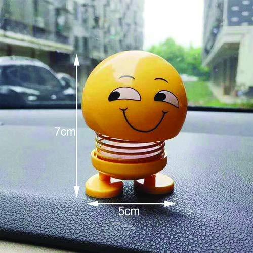 Emoticon spring figure smiling face, smiling face spring doll, car dashboard bobblehead toy, emoji figure doll, shaking head doll for desk, cute emoticon car decor, bobblehead car toy